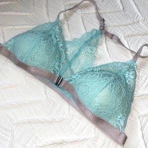 Topshop light blue lace racerback bralette